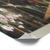 Siamkatze, die sich auf einem Haltestier befindet Poster (Ecke)