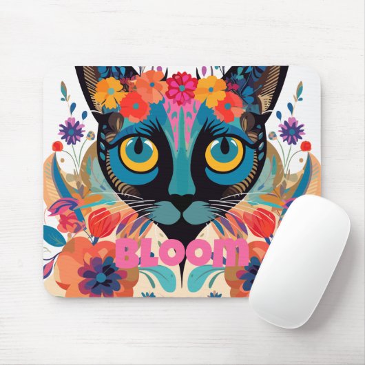 Siamkatze: Ein blühendes Geschenk für Katzen-Liebh Mousepad (Mit Mouse)