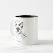 Siamkatze - Elegant. Loyal. Laud. Zweifarbige Tasse (Vorderseite Links)