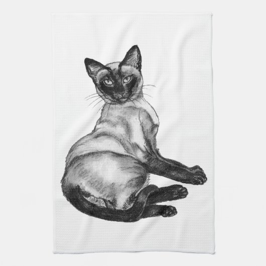Siamkatze Geschirrtuch (Vertikal)