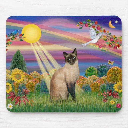 Siamkatze - Herbstsonne Mousepad (Vorne)