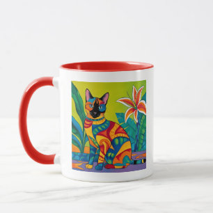 Siamkatze im Tropengarten Tasse