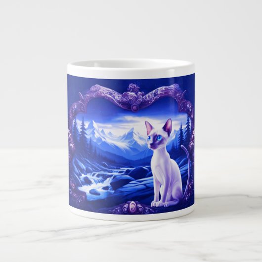 Siamkatze in Landschaftlichem Rahmen Jumbo-Tasse (Vorderseite)
