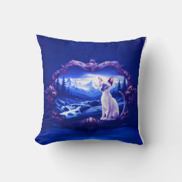 Siamkatze in Landschaftlichem Rahmen Kissen