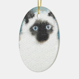Siamkatze Keramik Ornament