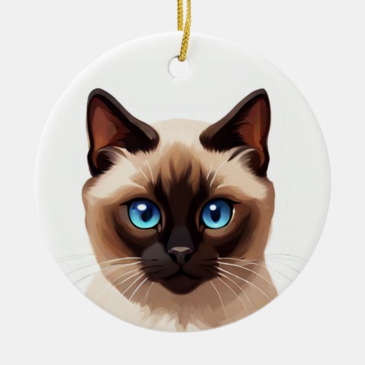 Siamkatze Keramik Ornament (Vorne)