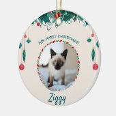 Siamkatze Keramik Ornament (Links)