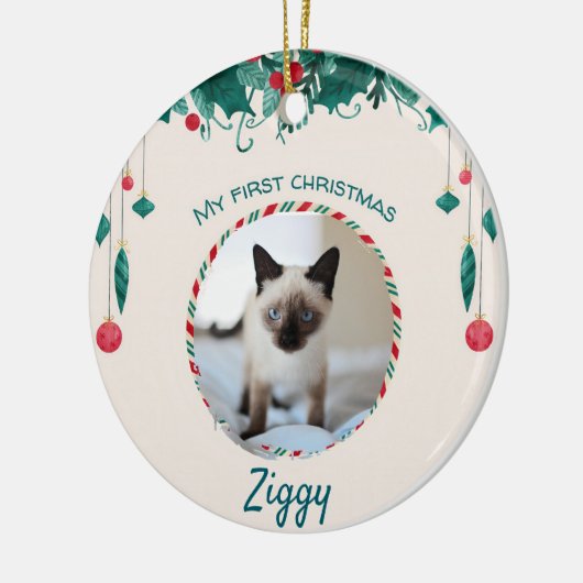 Siamkatze Keramik Ornament (Links)