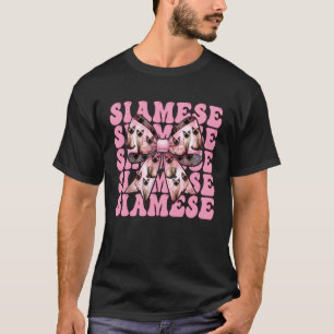 Siamkatze Mädchen Katzenmutter Rosa Kokette Schlei T-Shirt