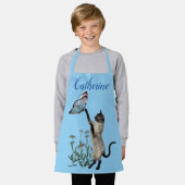 Siamkatze mit blauem Schmetterling Personalisiert Schürze (Getragen)