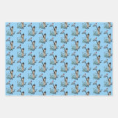 Siamkatze mit blauem Schmetterlingstiermuster Geschenkpapier Set (Vorderseite 3)