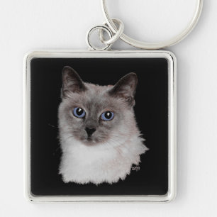 Siamkatze mit blauen Augen Schlüsselanhänger