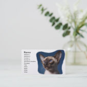 Siamkatze mit blauen Augen Visitenkarte (Stehend Vorderseite)