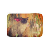 Siamkatze mit Blume Badematte (Vorderseite)