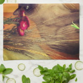 Siamkatze mit Blume Geschirrtuch (Gefaltet)