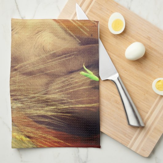 Siamkatze mit Blume Geschirrtuch (Viertel Falte)