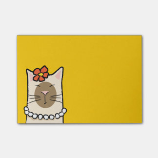 Siamkatze mit Blume & Perlen Post-it®-Hinweise Post-it Klebezettel