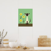 Siamkatze mit Blume Poster (Küche)