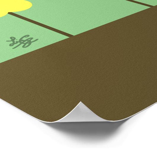 Siamkatze mit Blume Poster (Ecke)