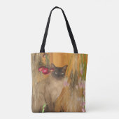 Siamkatze mit Blume Tasche (Rückseite)