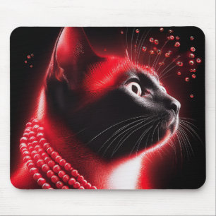 Siamkatze mit juwelenbesetzter Aura aus Rubinen Mousepad