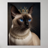 Siamkatze mit Krone Poster (Vorne)