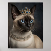Siamkatze mit Krone und Ketten Poster (Vorne)