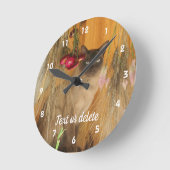Siamkatze mit Personalisierten Blume Runde Wanduhr (Winkel)