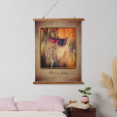 Siamkatze mit Personalisierten Blume Wandteppich Mit Holzrahmen (Schlafzimmer)