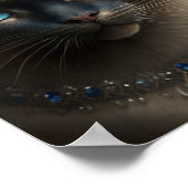 Siamkatze mit schmuckvoller Krone und Ketten Poster (Ecke)