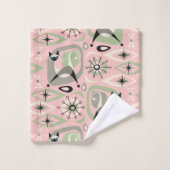 Siamkatze Mitte Jahrhundert Abstrakt Badhandtuch Set (Waschlappen)