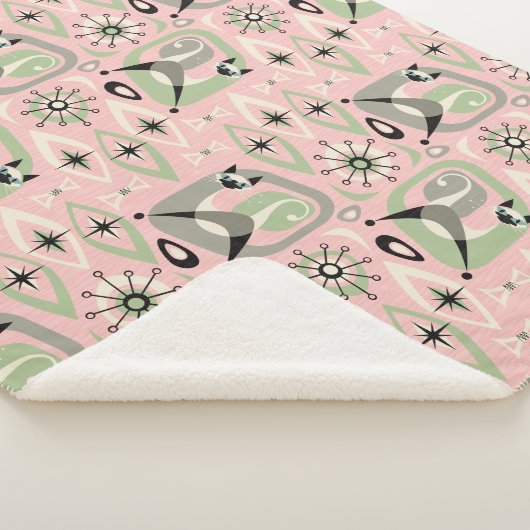 Siamkatze Mitte Jahrhundert Abstrakt Sherpadecke (3/4)