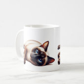 Siamkatze, Niedlich blaue Mit Augen Feline Kaffeetasse (Vorderseite Links)