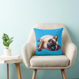 Siamkatze, Niedlich blaue Mit Augen Feline Kissen