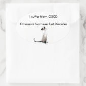 Siamkatze Ovaler Aufkleber (Tasche)