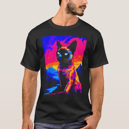 Siamkatze Pop Art T-Shirt (Vorderseite)