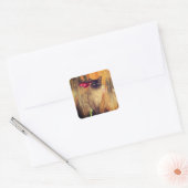 Siamkatze Posing 3 Tier Quadratischer Aufkleber (Umschlag)