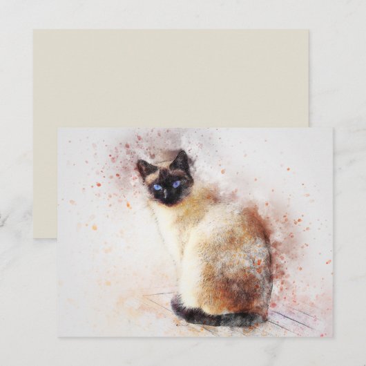 Siamkatze Postkarte (Vorne/Hinten)