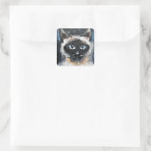 Siamkatze Quadratischer Aufkleber (Tasche)