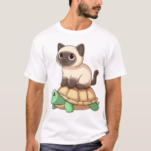 Siamkatze reitet auf Schildkröte Kopie T-Shirt