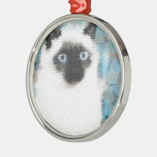Siamkatze Silbernes Ornament