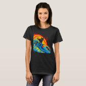 Siamkatze surft Sommer T-Shirt (Vorne ganz)