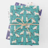 Siamkatze und Paws Aquamarin Lila Geschenkpapier Set (Beispiel)
