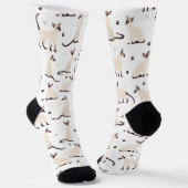 Siamkatze und Paws White Socken (Gewinkelt)