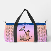 Siamkatze und Schmetterling Personalisiert Duffle Bag (Vorderseite)
