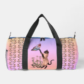 Siamkatze und Schmetterling Personalisiert Duffle Bag (Rückseite)