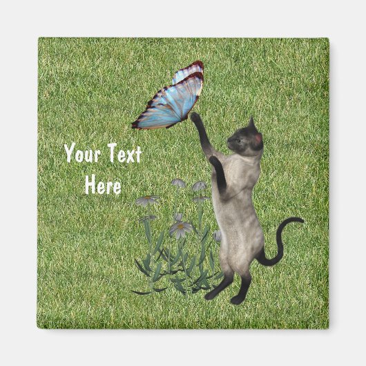 Siamkatze und Schmetterlingsmagnet Magnet (Vorne)