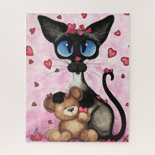 Siamkatze Valentinstag von Bihrle Puzzle (Vertikal)