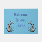 Siamkatzen und Schmetterlinge sind willkommen Fußmatte (Vorderseite)