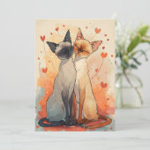 Siamkatzen Valentinstag Feiertagskarte (Stehend Vorderseite)